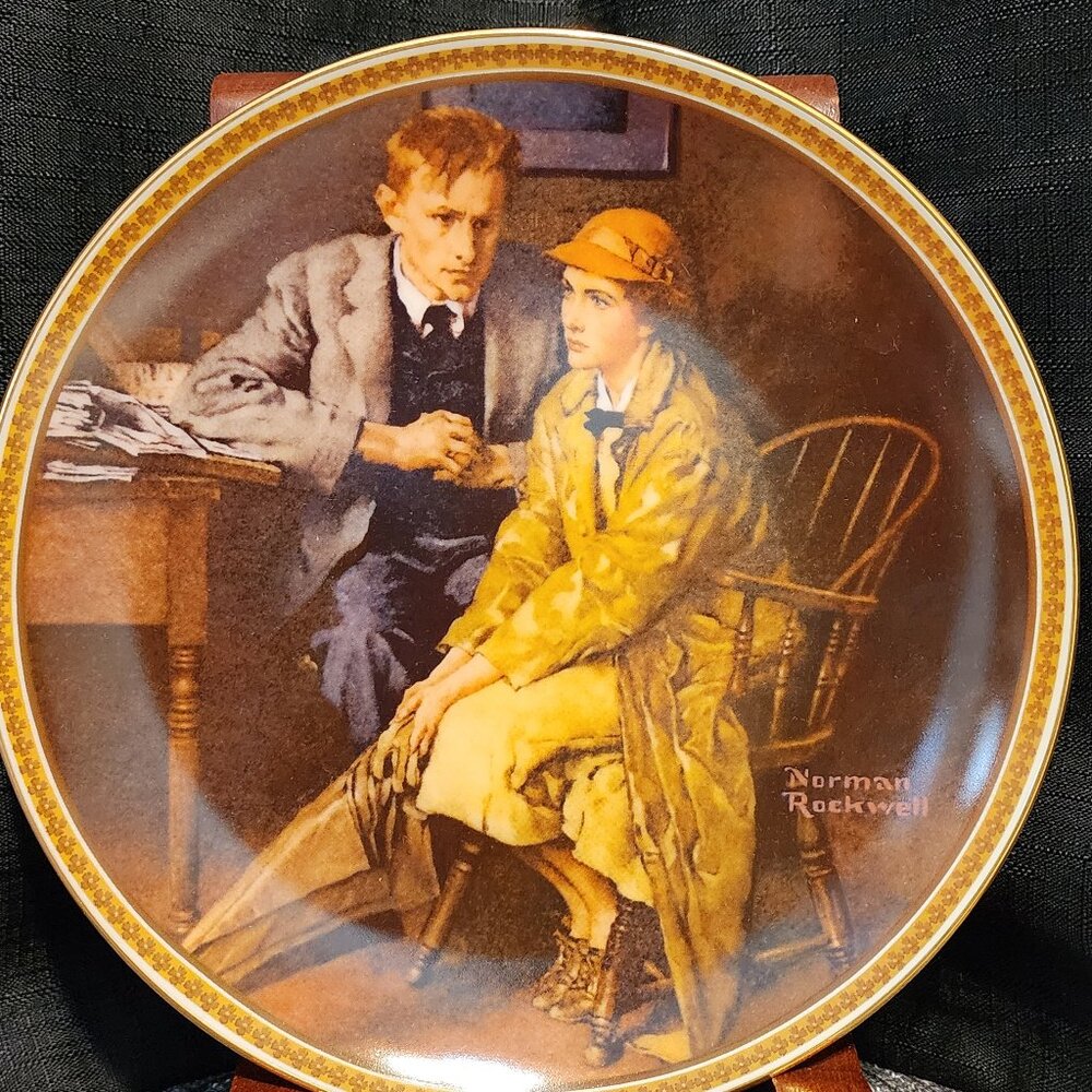 Confiding in the Den - Norman Rockwell Collectors' Plate VTG